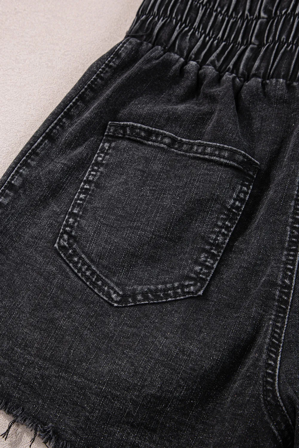 Stilla | Waist Raw Hem Denim Shorts