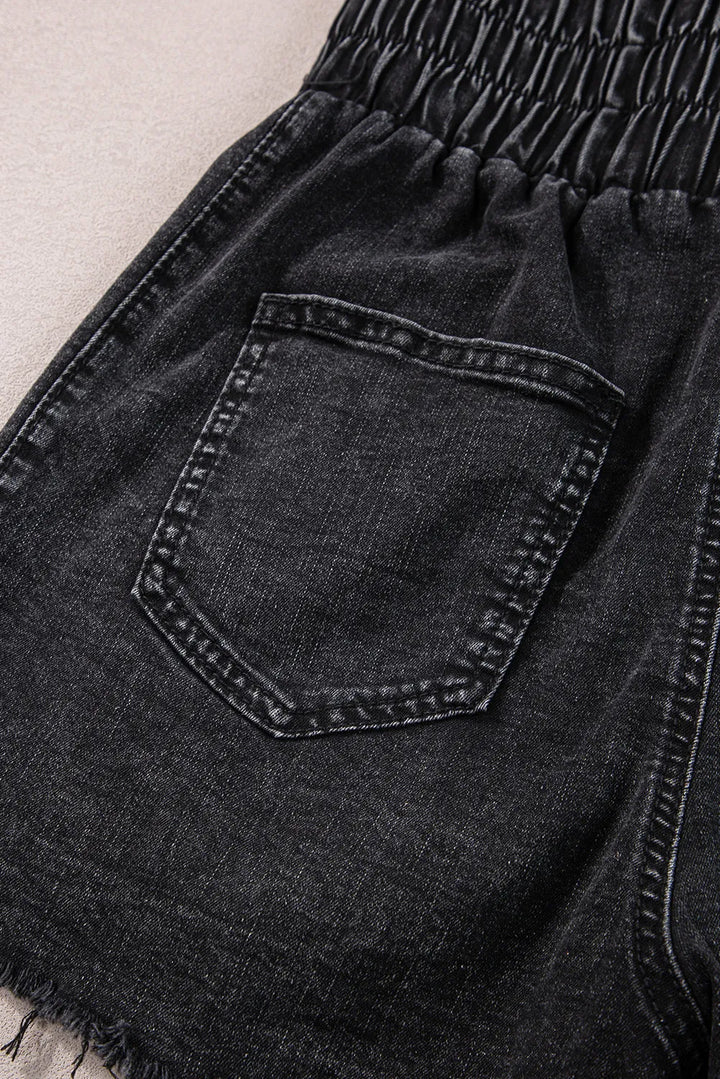 Stilla | Waist Raw Hem Denim Shorts