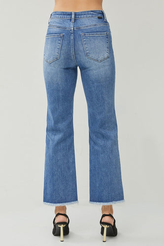 Stilla | Høj Talje Rå Kant Split Lige Jeans