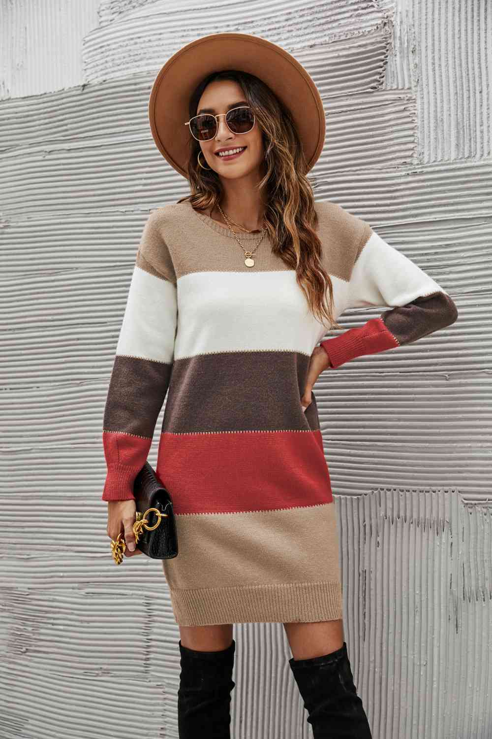 Stilla | Højre Stribet Sweater Kjole