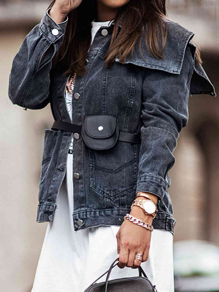 Stilla | Neck Knap Ned Denim Jakke