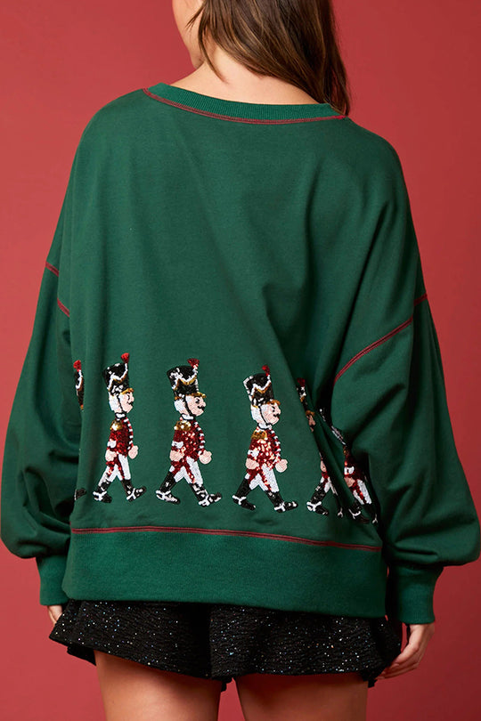 Stilla | Jule Soldat Pailletter Langærmet Fritids Sweatshirt