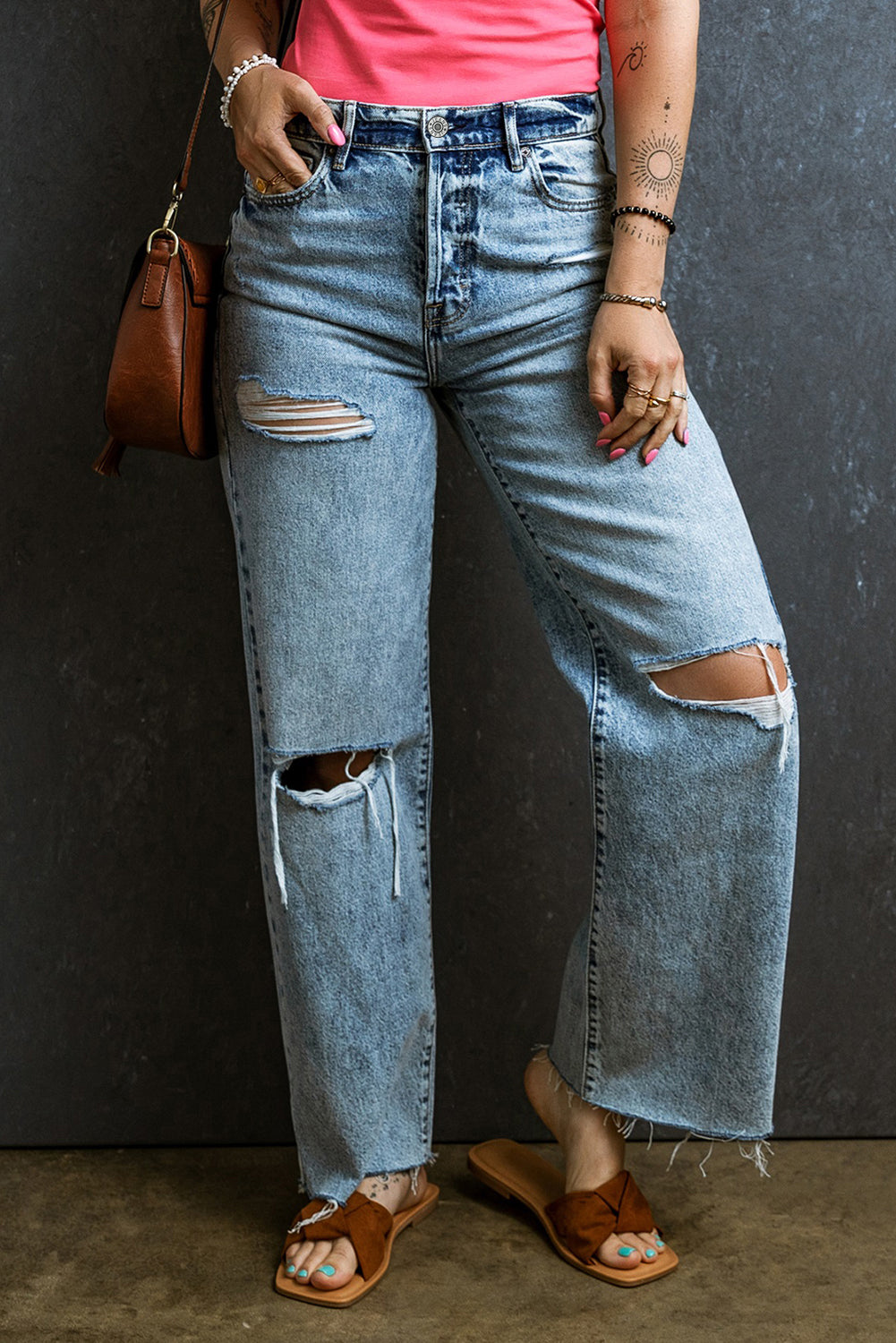 Stilla | Raw Hem Straight Jeans