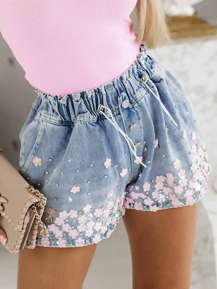 Stilla | Snøre Denim Shorts