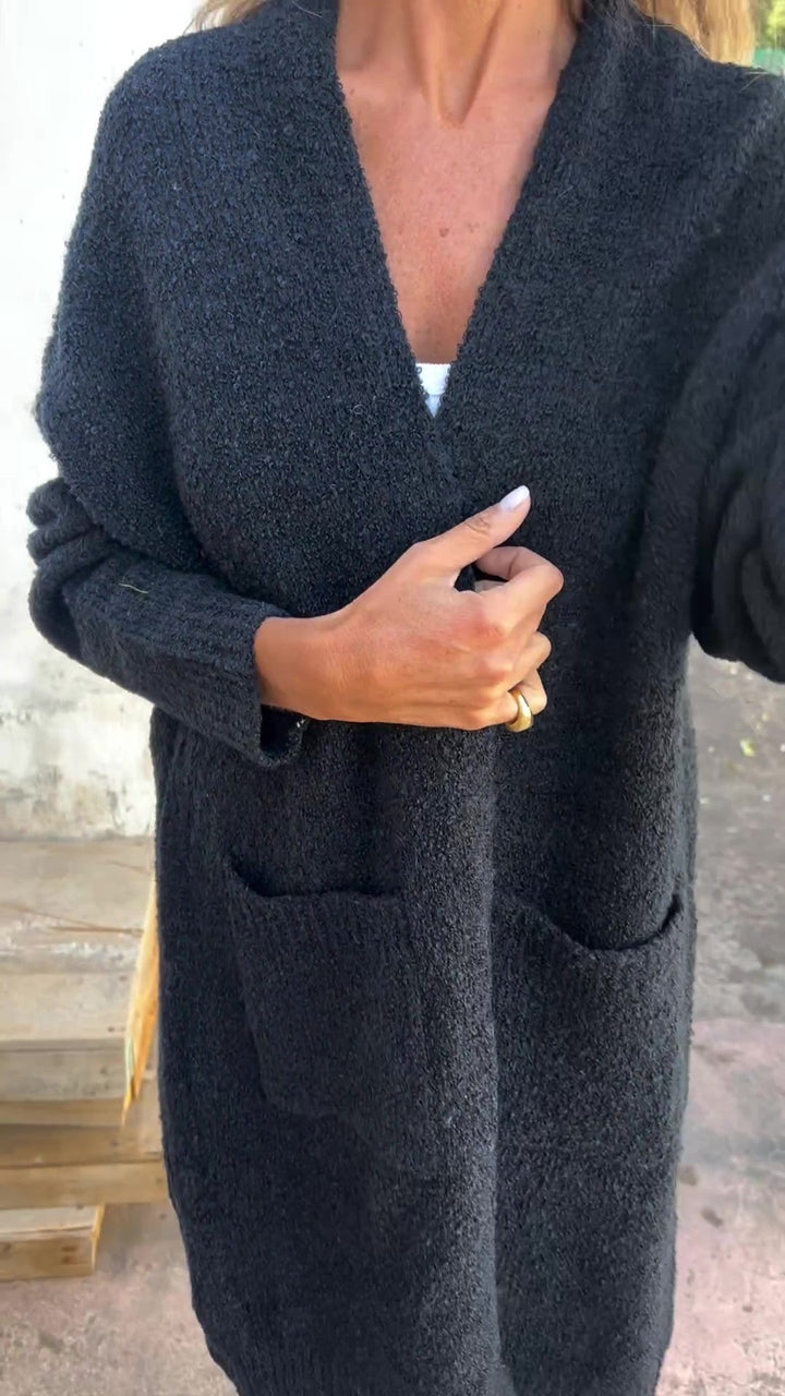 Stilla | Overdimensioneret Langærmet sweater I Strik Med Lommer Til Damer