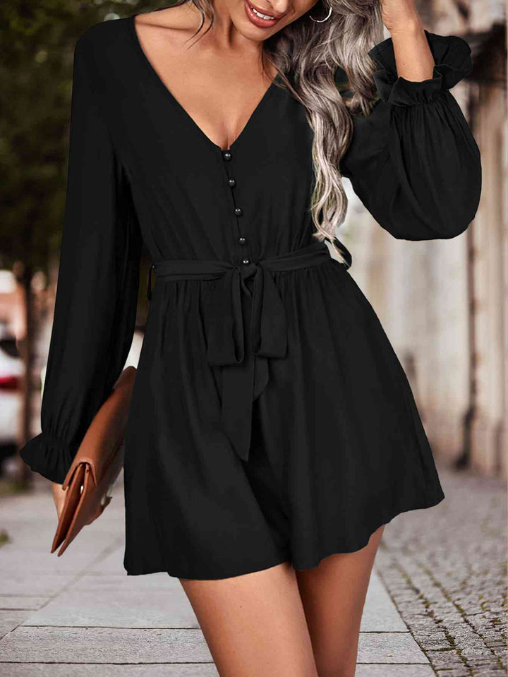Stilla | Flounce Sleeve V-hals Romper
