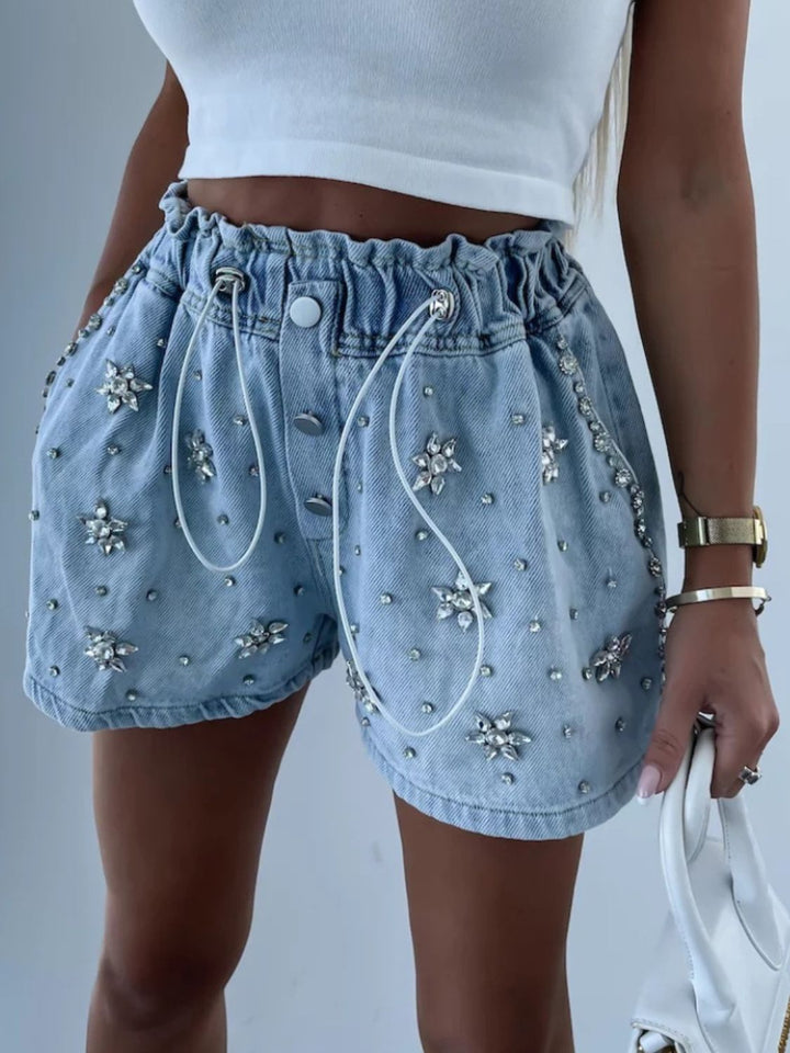Stilla | Snørelukning Denim Shorts