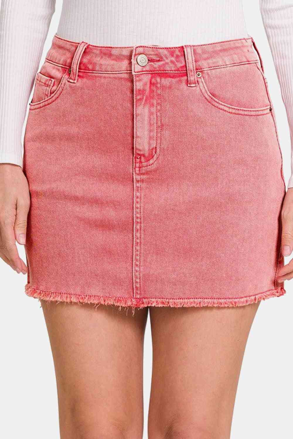 Stilla | 90'ers Vibe Acid Wash Flæset Kant Nederdel