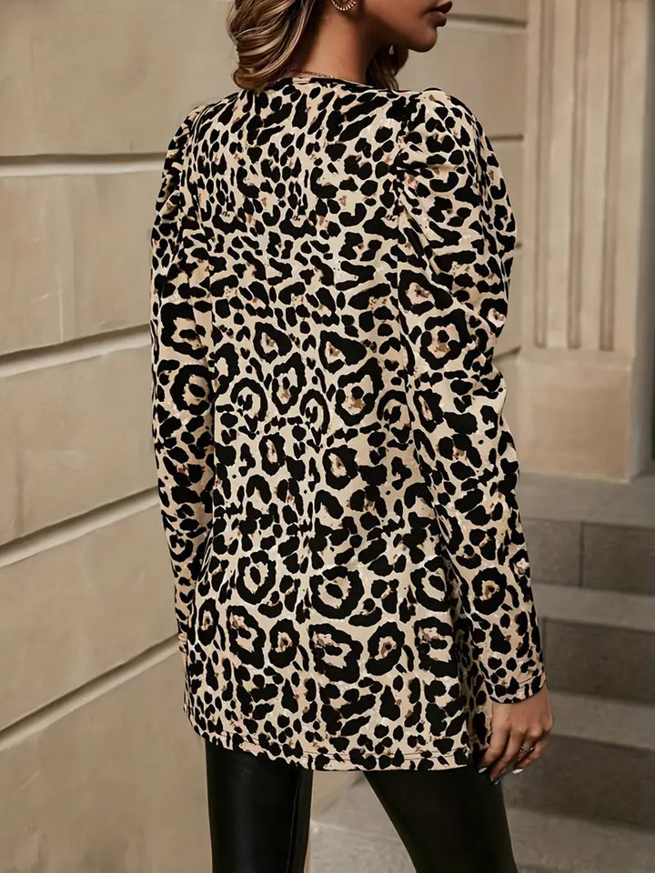 Stilla | Leopard Print Open Jacket til Kvinder