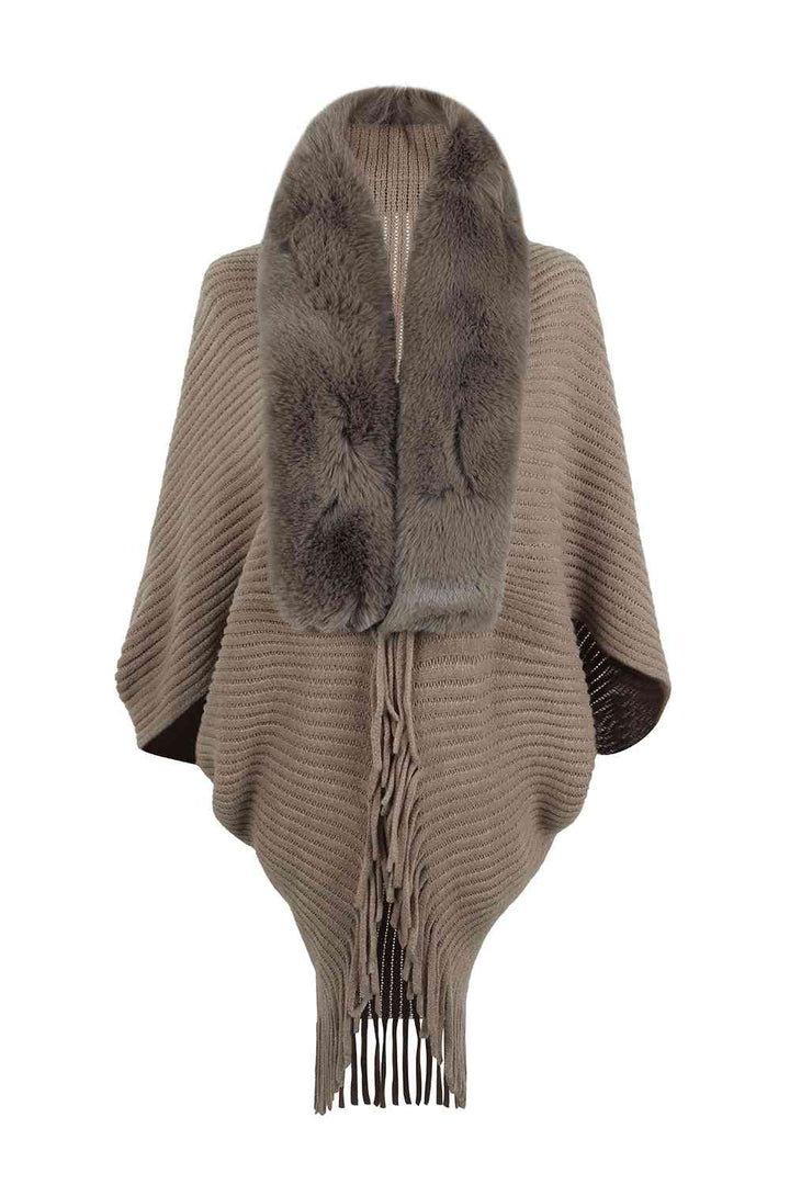 Stilla | Detaljeret Langærmet Ribbet Poncho