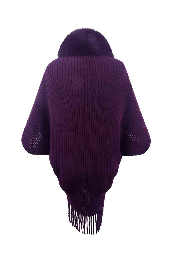 Stilla | Detaljeret Langærmet Ribbet Poncho