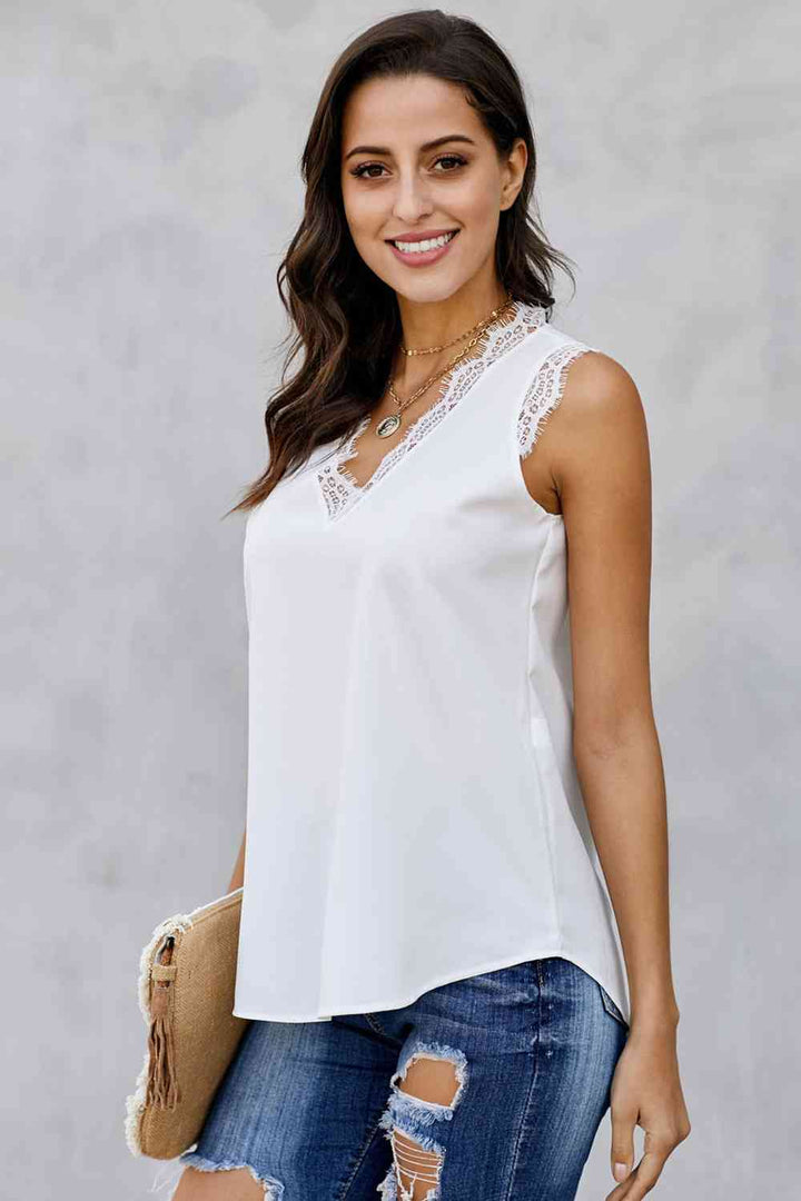 Stilla | Hals Blonde Trim Tank Top