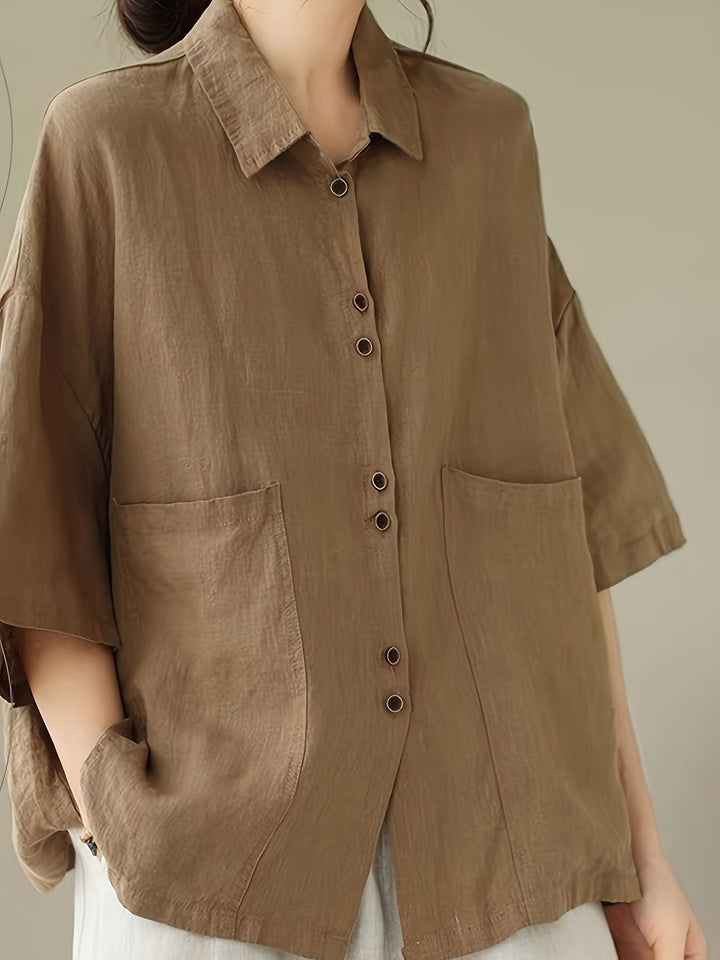 Stilla | Linned Bluse Oversize