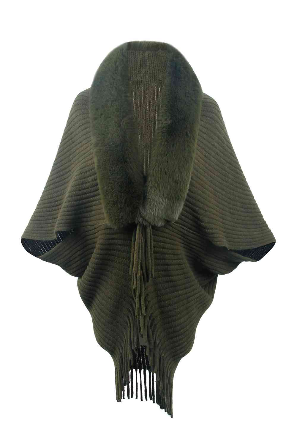 Stilla | Detaljeret Langærmet Ribbet Poncho