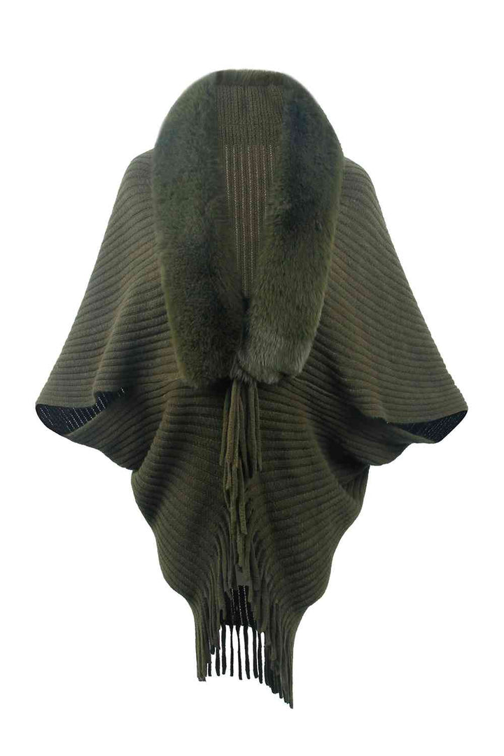 Stilla | Detaljeret Langærmet Ribbet Poncho