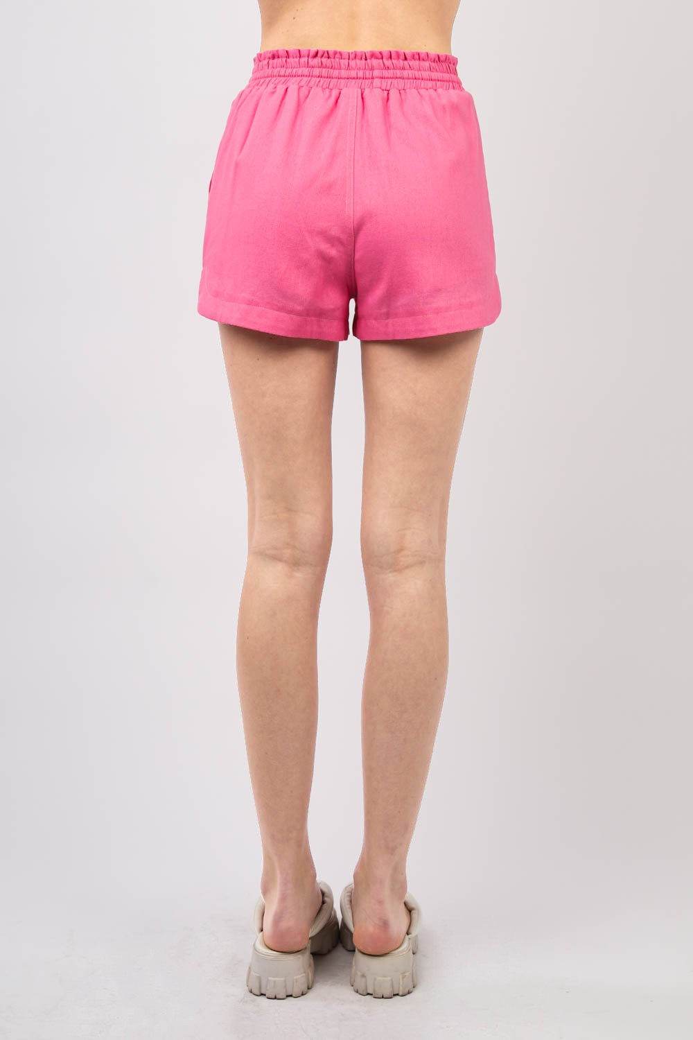 Stilla | J Snøre Elastisk Talje Linned Shorts