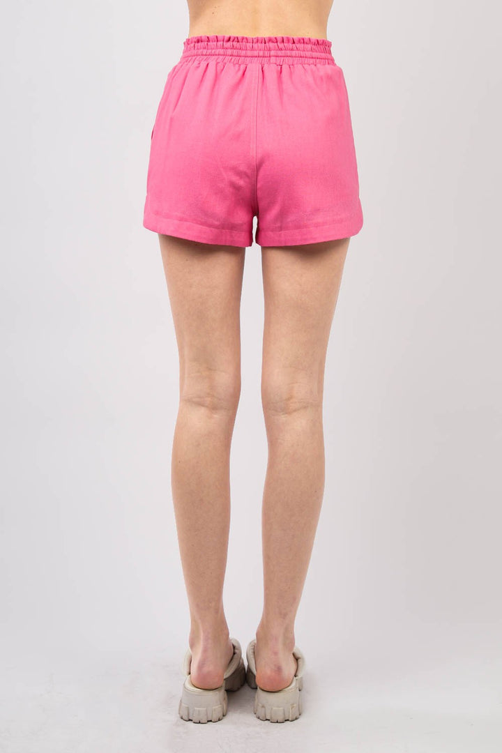 Stilla | J Snøre Elastisk Talje Linned Shorts