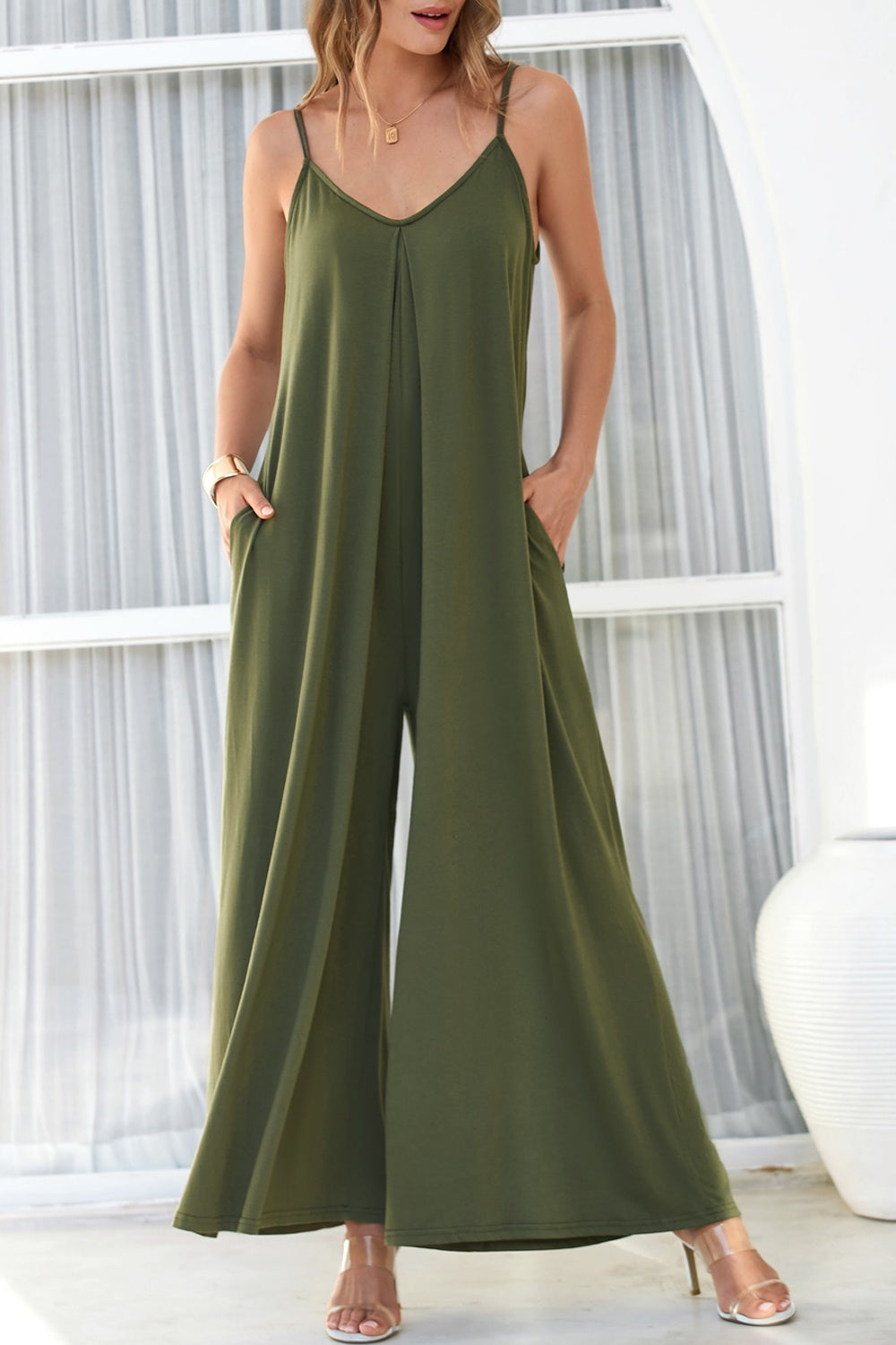 Stilla | Nakke Spaghetti Strop Jumpsuit
