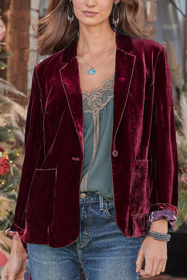 Stilla | Samt Cropped Top lille Blazer