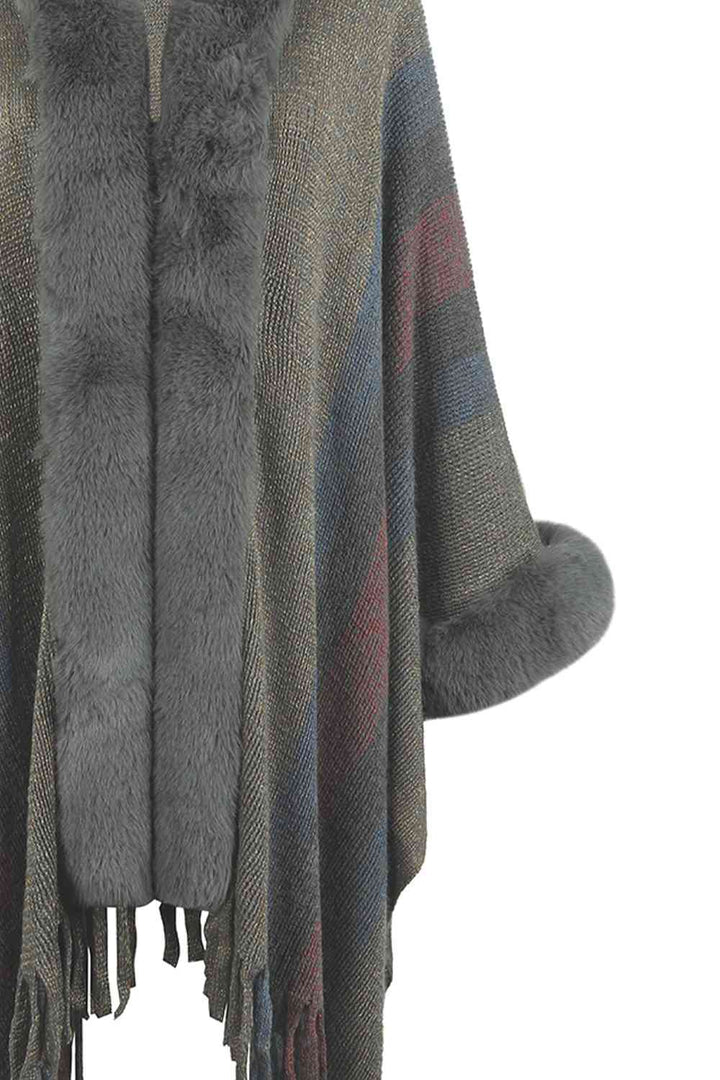 Stilla | Block Fringe Detail Poncho