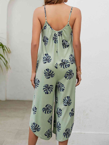 Stilla | Print Spaghetti Stroppe Scoop Hals Jumpsuit