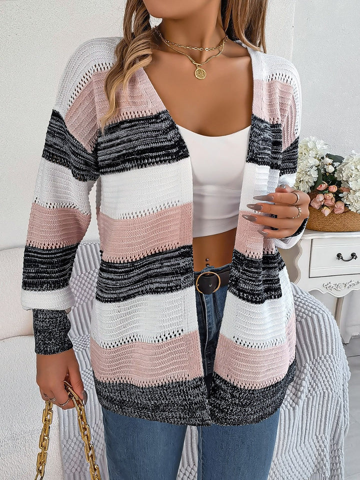Stilla | Stribet Åben Front Cardigan