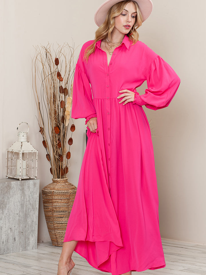 Stilla | Hals Knapper Op Maxi Kjole