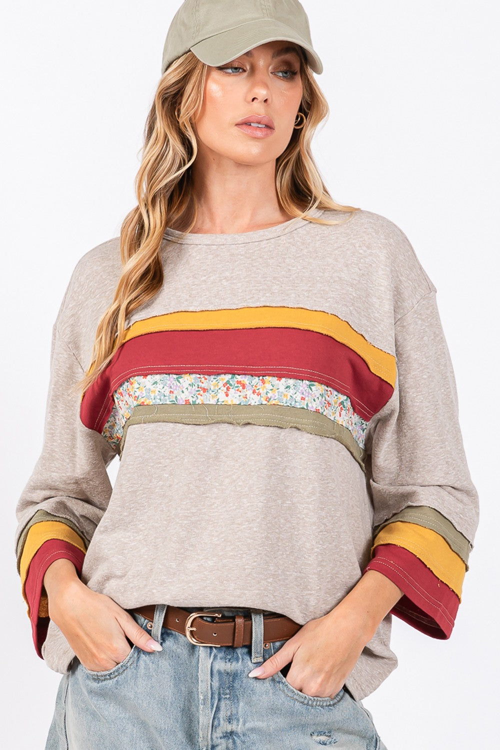Stilla | T-shirt Farveblok Af Sweatstof