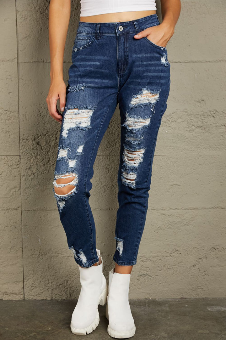 Stilla | Slidt Høj Talje Jeans Med Lommer