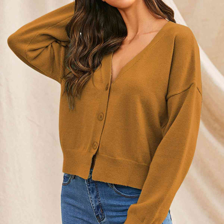 Stilla | Hals Knappe Op Lang Ærme Cardigan