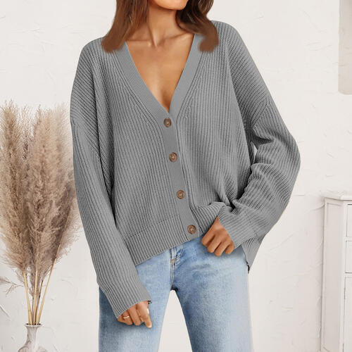 Stilla | Nakke Knap Front Cardigan