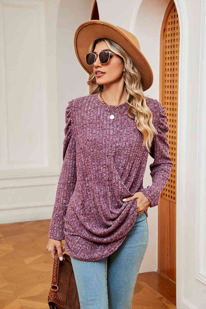 Stilla | Ærme Ribbet Twisted Top