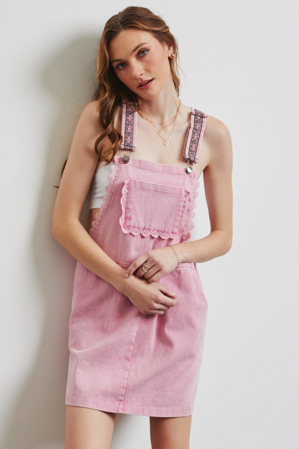 Stilla | Blondekant Vasket Overall Kjole