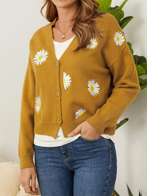 Stilla | Knap Front Dropped Shoulder Cardigan