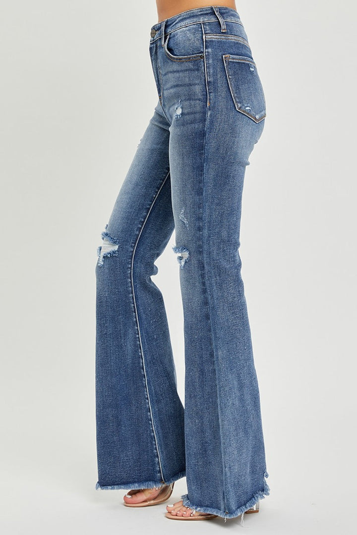 Stilla | Høj Talje Distressed Fare Jeans