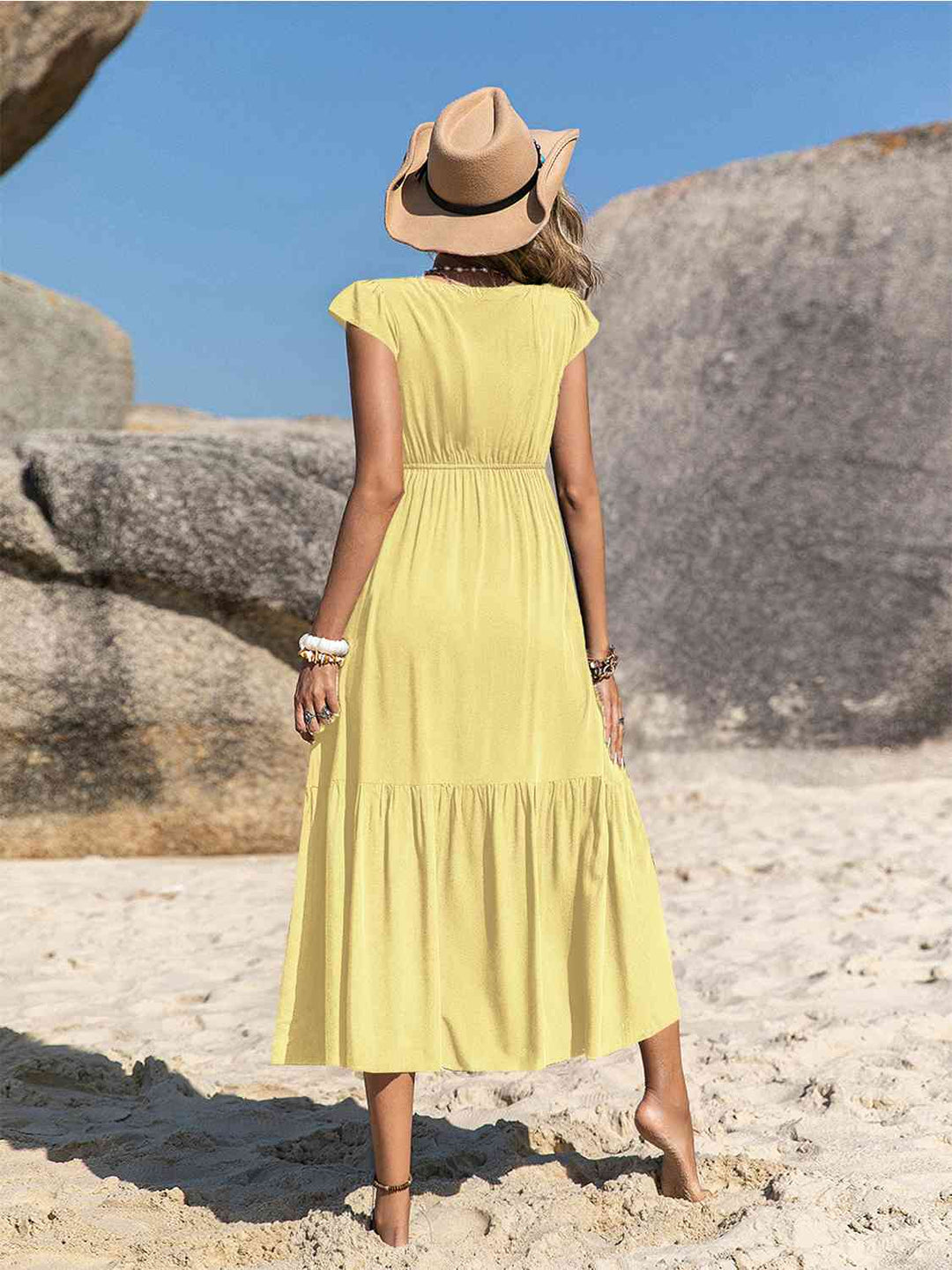 Stilla | Square Neck Ruffle Hem Dress