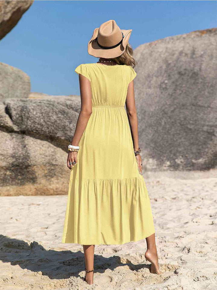 Stilla | Square Neck Ruffle Hem Dress