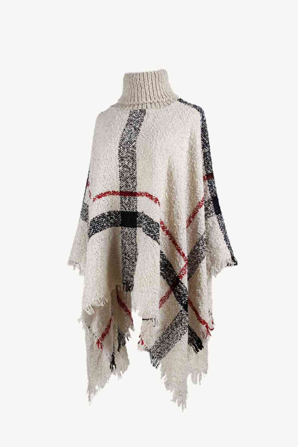 Stilla | Turtleneck Raw Hem Poncho