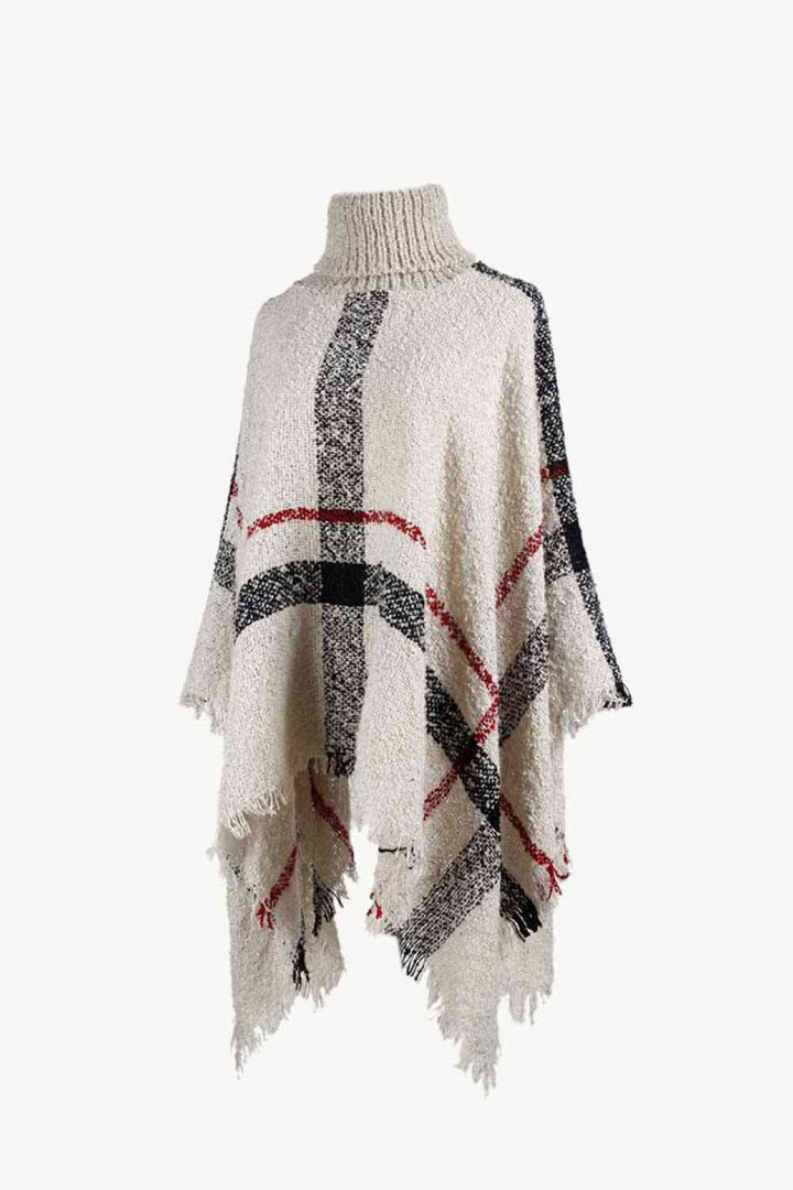 Stilla | Turtleneck Raw Hem Poncho