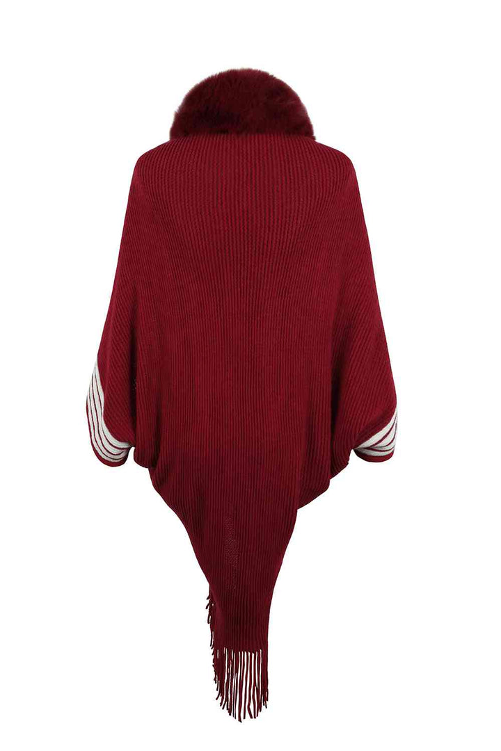 Stilla | Frynse Detalje Langærmet Poncho