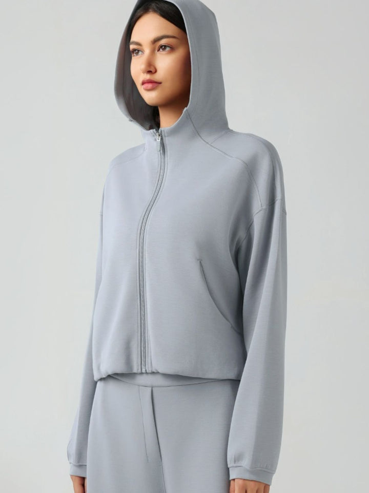 Stilla | Zip Up Dropped Shoulder Active Hooded