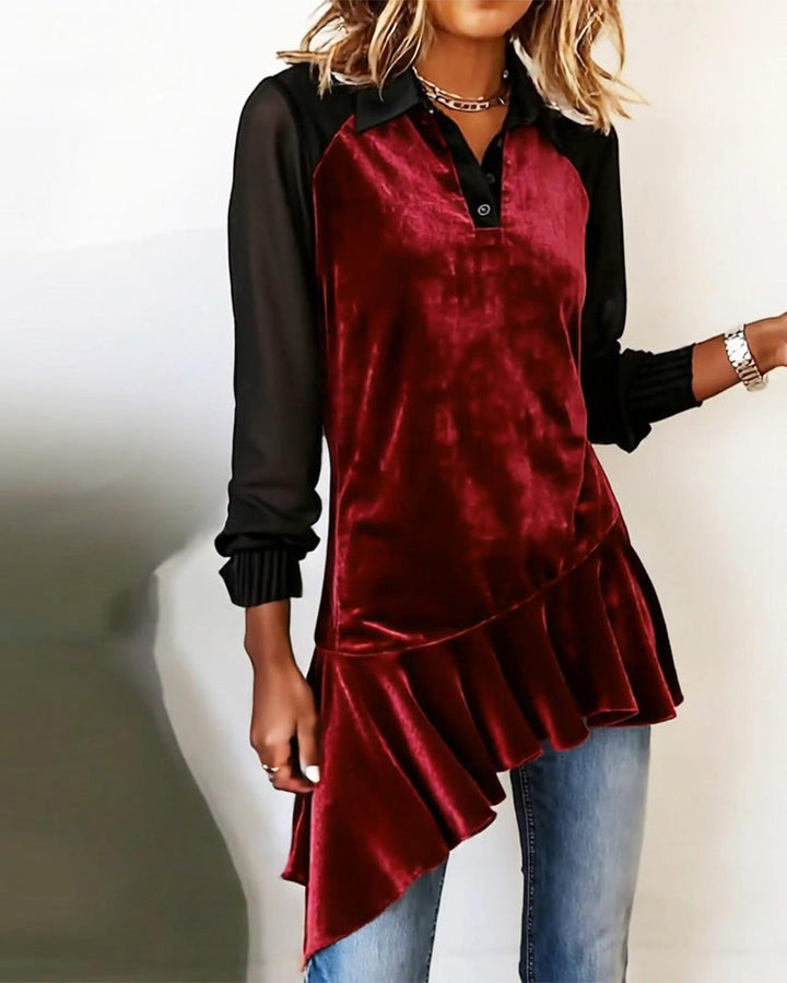 Stilla | Skjorte med revers og patchwork