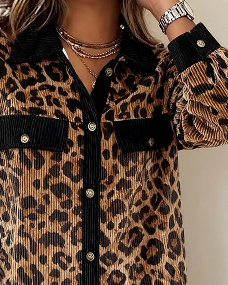 Stilla | Revers Leopardprint Kord