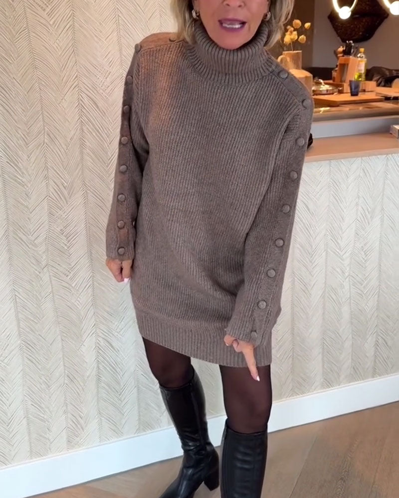 Stilla | Strik kjole med knapdesign