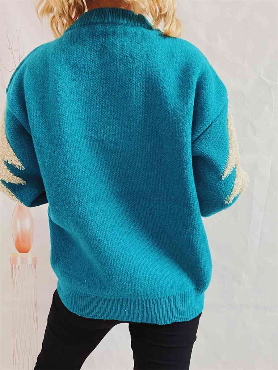 Stilla | Juletræ & Rensdyr Rund Hals Sweater