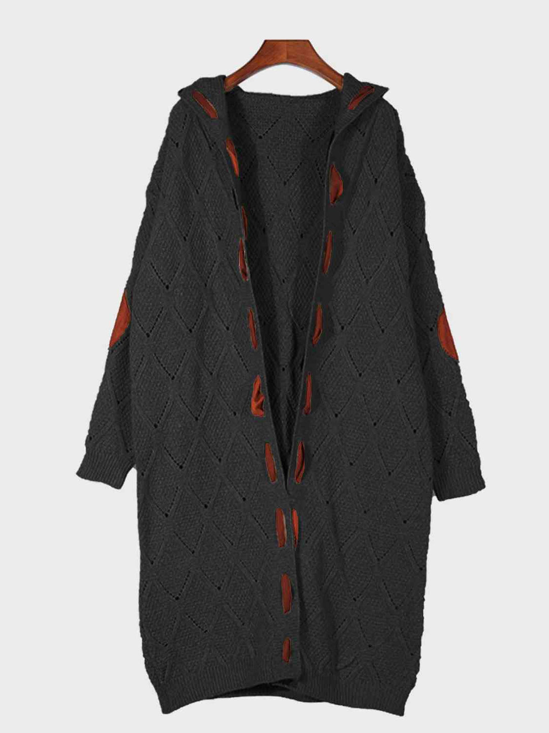 Stilla | Langærmet Åben Front Hættetrøje Cardigan