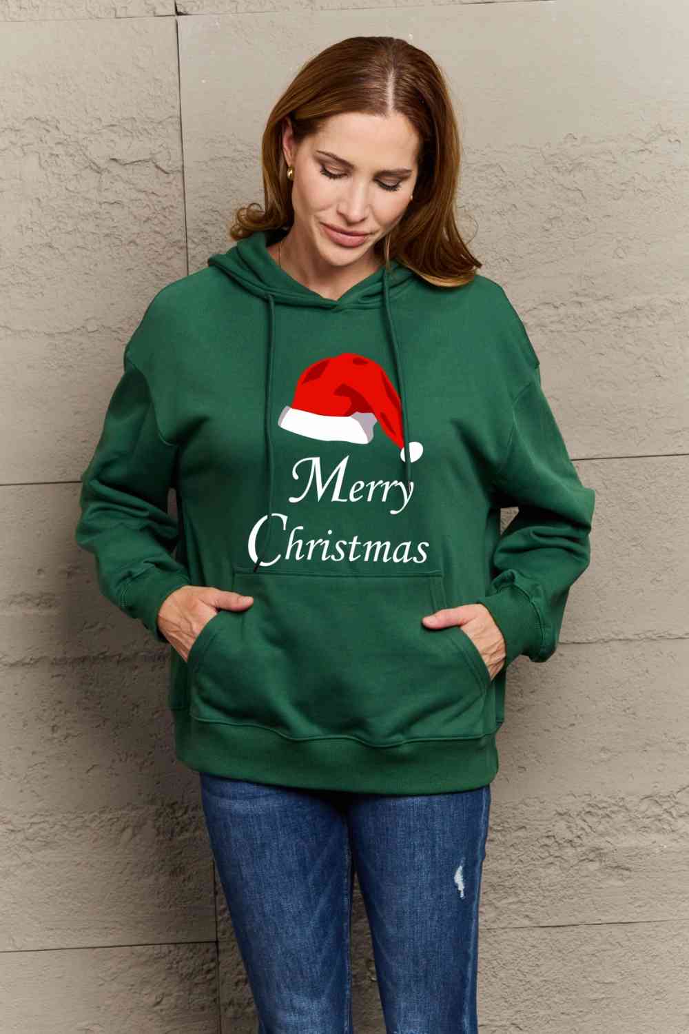 Stilla | Love Plus Size Merry Christmas Graphic Hoodie