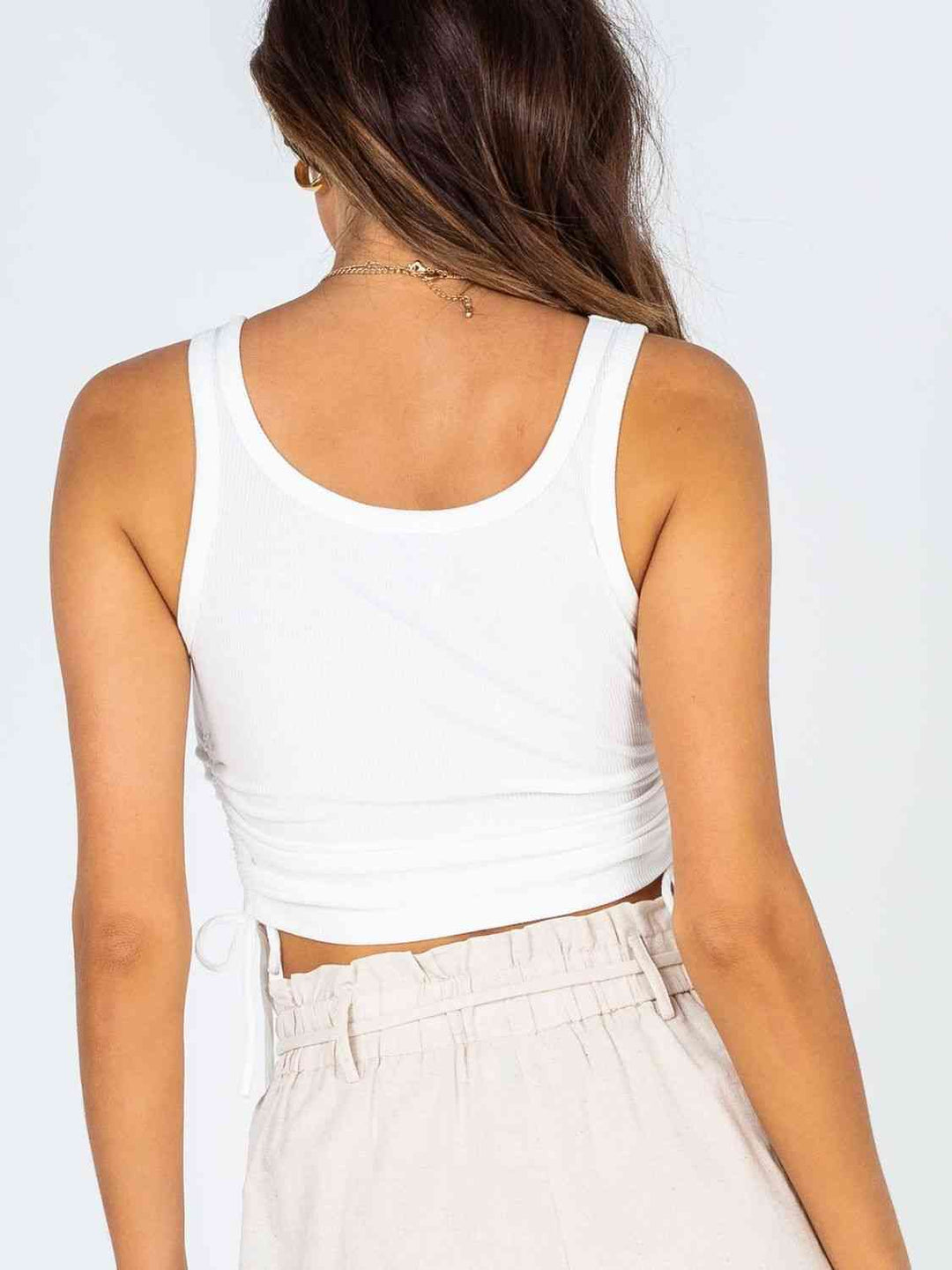 Stilla | Rynket Rund Hals Tanktop