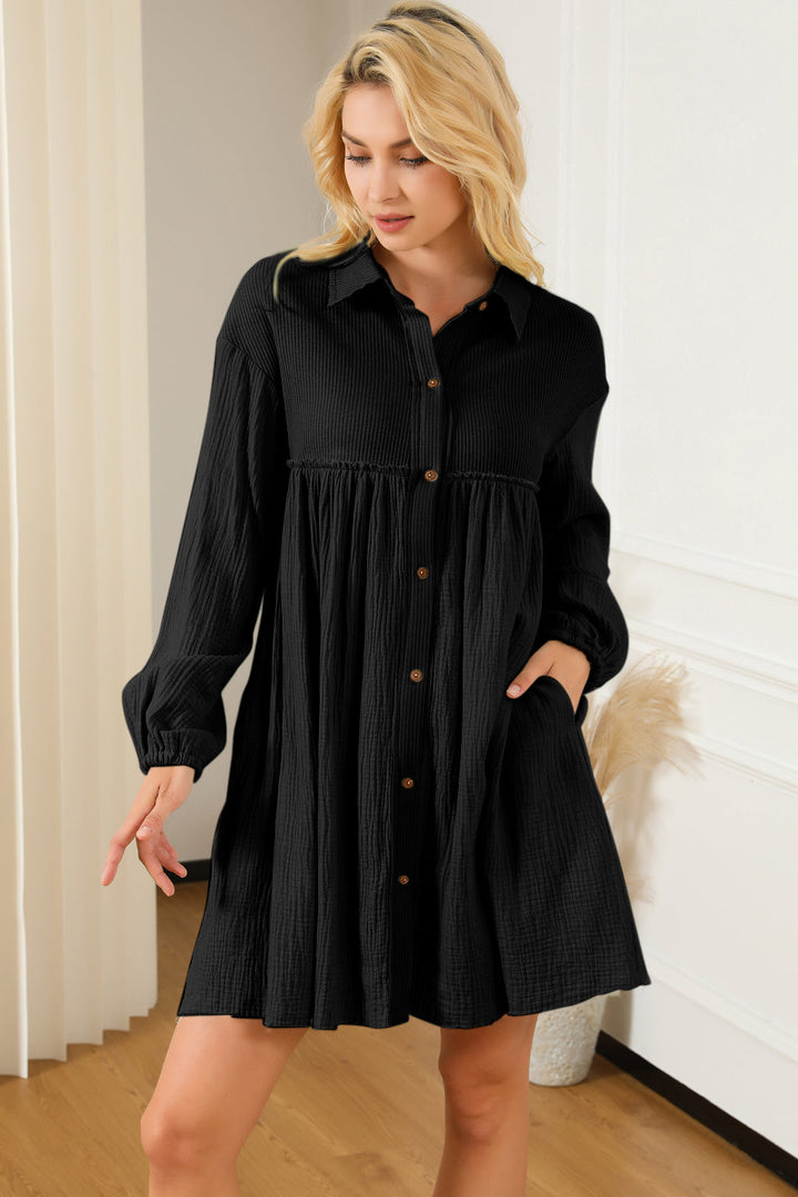Stilla | Kravehals Dropped Shoulder Mini Kjole