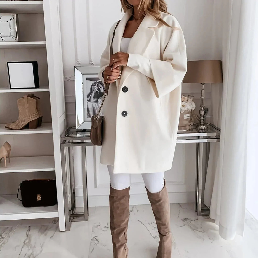 Stilla | Frakke Langer Ullmix Tailored Fit Klassisk Slå-om Krave